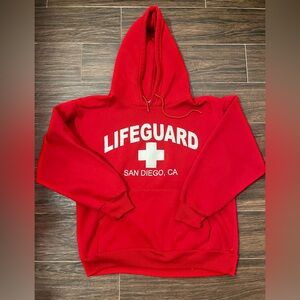 Red San Diego Lifeguard hoodie
